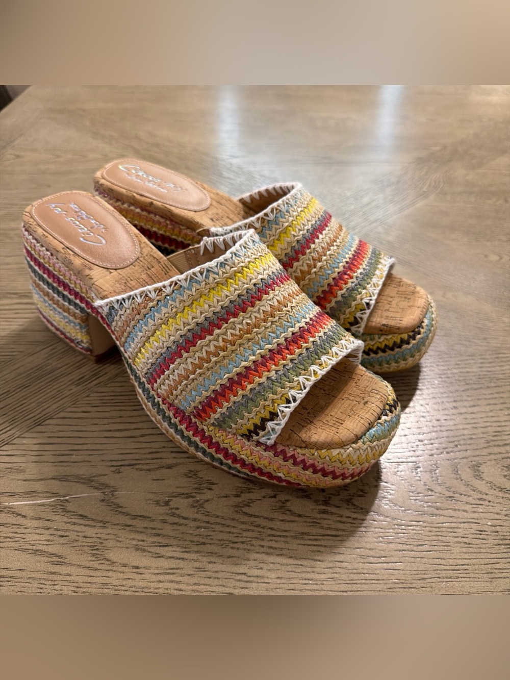Circus NY by Sam Edelman Ilyse Platform Sandal Multicolored Zigzag Design Sz 12